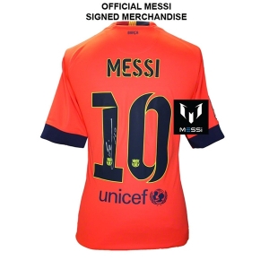 CAMISETA Icons Messi Barcelona SEGUNDA EQUIPACIÓN 14/15 Back Signed